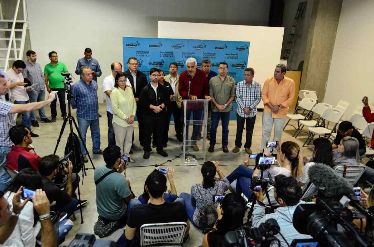 Cortesía. MUD. Rueda de prensa