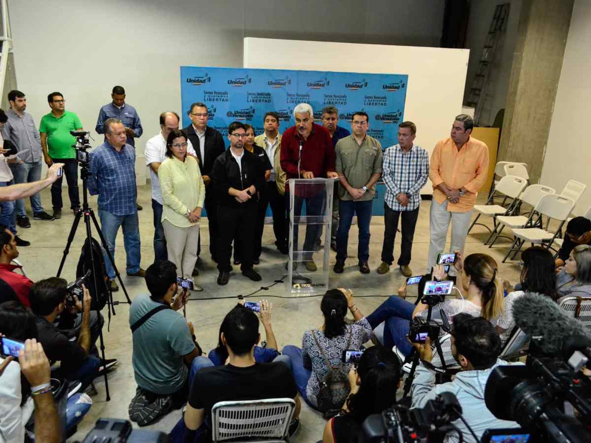 Cortesía. MUD. Rueda de prensa